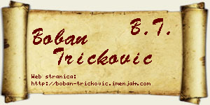 Boban Tričković vizit kartica